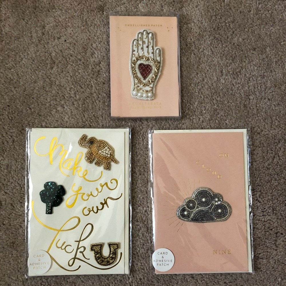 Anthropologie Card & Adhesive Embellished Patches